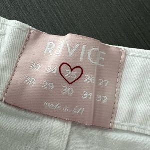 Revice white denim shorts